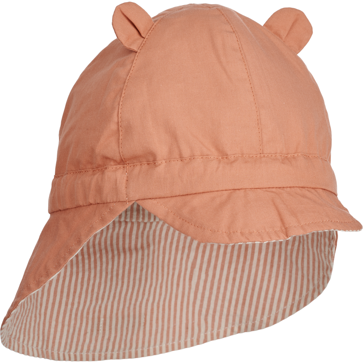 * Liewood Gorm Reversible Seersucker UV Zonnehoedje Met Oortjes | Y/D Stripe Tuscany Rose / Sandy * Liewood Gorm Reversible Seersucker UV Zonnehoedje Met Oortjes | Y/D Stripe Tuscany Rose / Sandy