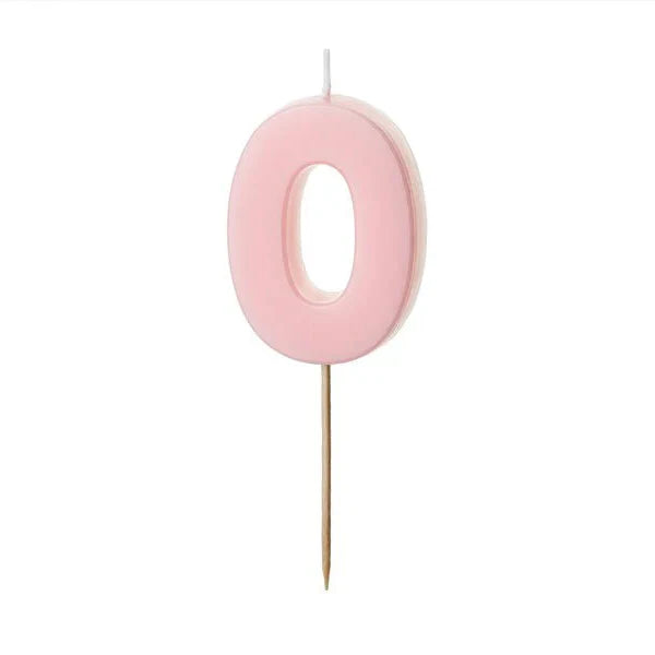 Party Deco Kaarsje Nummer "0" | Roze