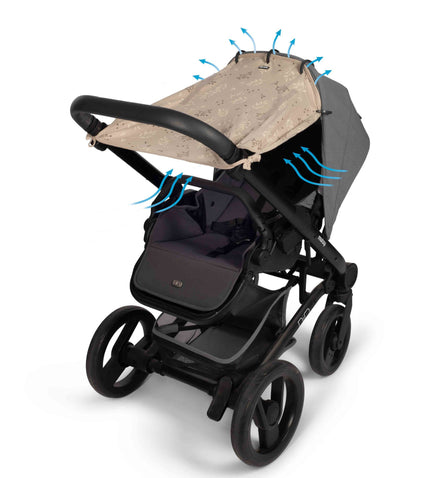 Dooky Universele Hoes Voor Buggy / Autostoeltje | Romantic Leaves Beige