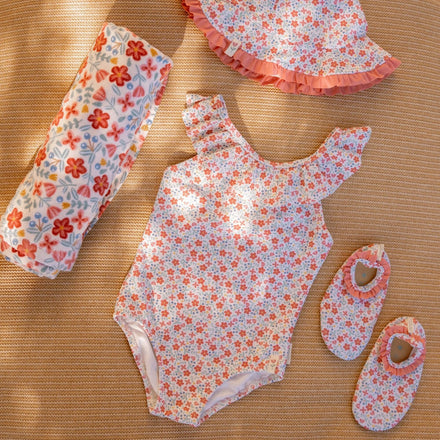 * Little Dutch Strandschoenen Sunny Flowers Multi-Colour