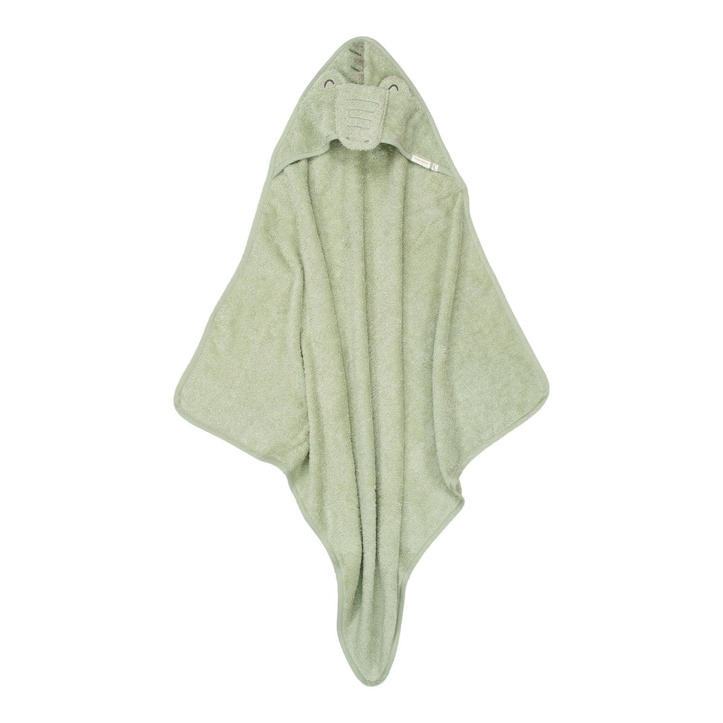 Little Dutch Badcape Krokodil Safari Friends groen, derde productfoto van de badcape