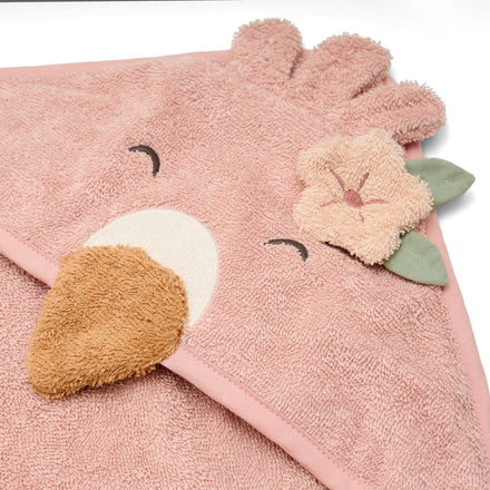 Little Dutch Badcape Flamingo Blooming Safari roze, derde productfoto van de badcape