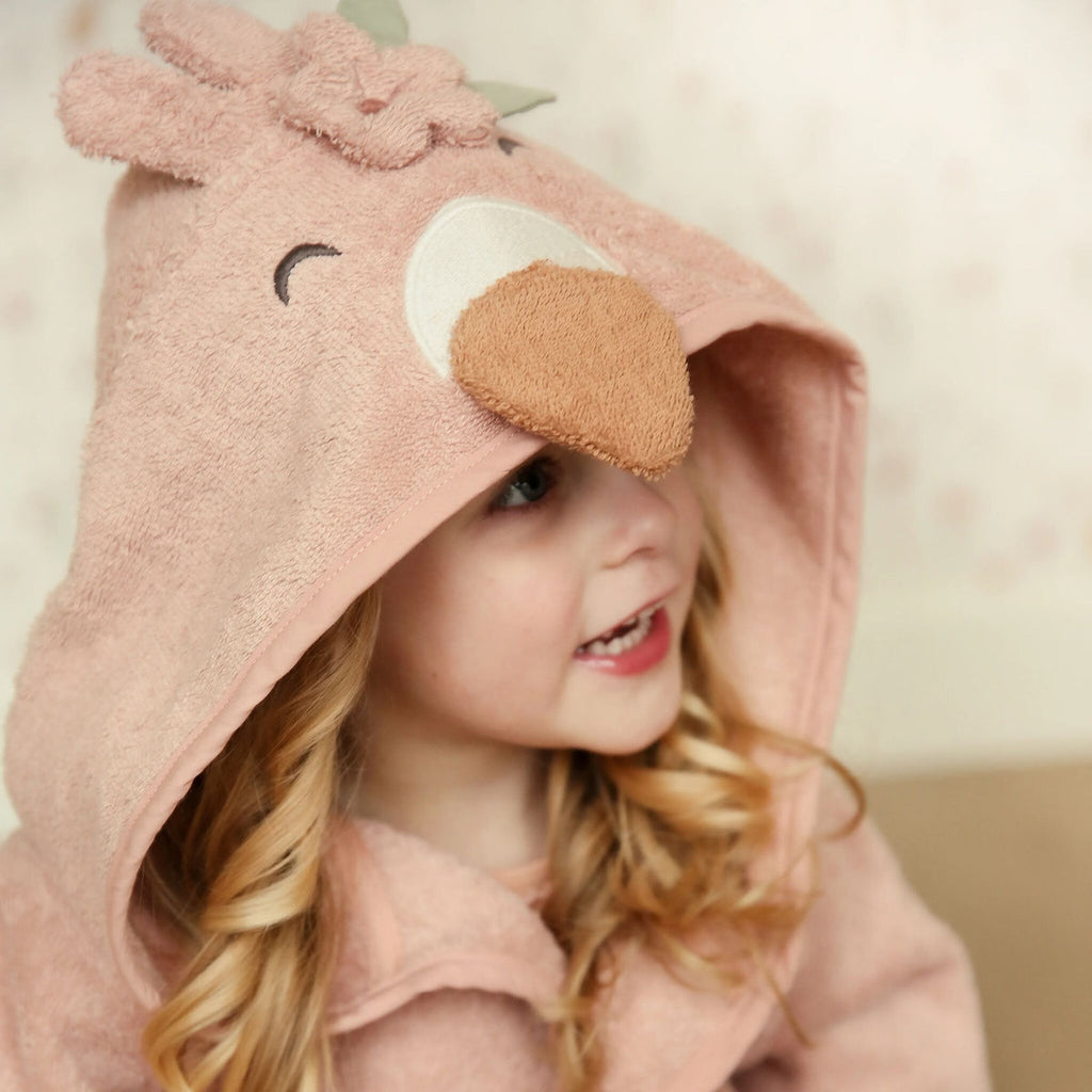 Little Dutch Badjas Flamingo Blooming Safari roze, vierde productfoto van de badjas