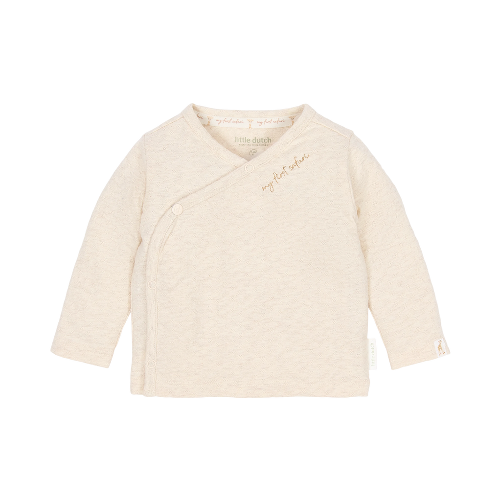 Little Dutch Safari Friends overslagshirt met lange mouw in zandmelee