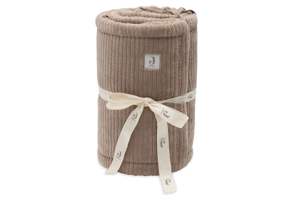 Jollein Boxbumper 180x30cm Cloudy Rib | Milky Coffee