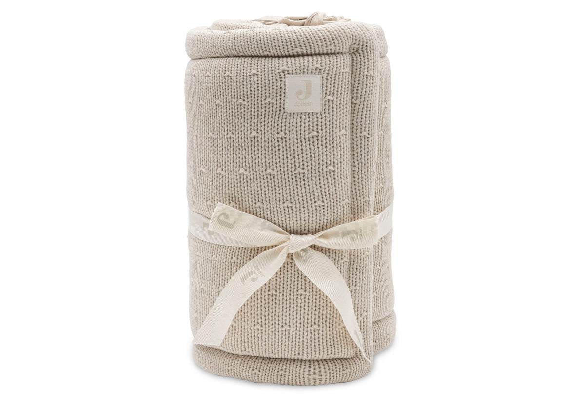 Jollein boxbumper 180x30 cm Sprinkle Knit Sand rond de box