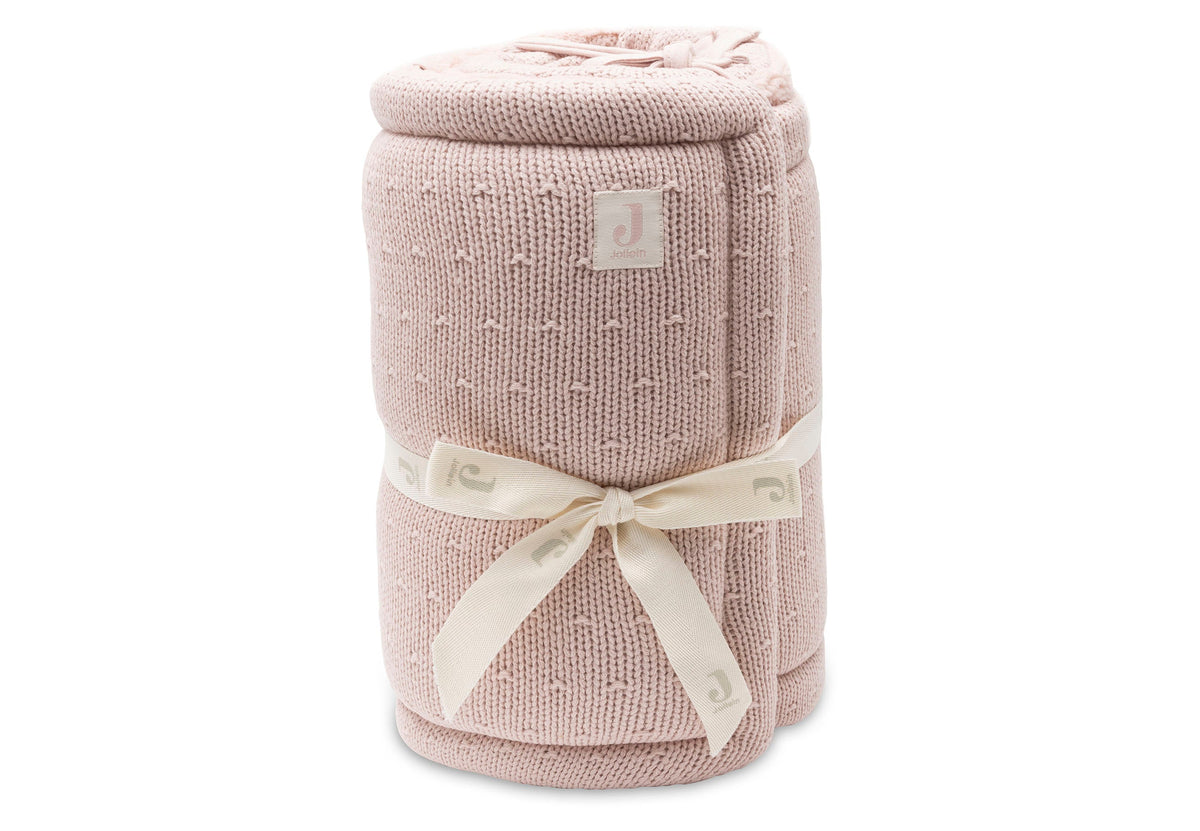 Jollein boxbumper 180x30 cm Sprinkle Knit Silk Rose rond de box