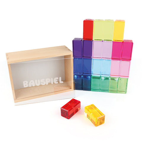 Bauspiel Kleurrijke & Lichtdoorlatende Blokken Set | 24 Stuks