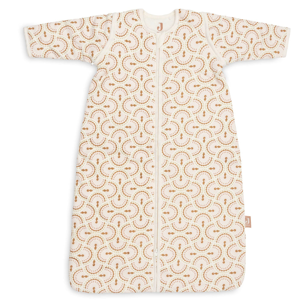 Jollein slaapzak met afritsbare mouw 110 cm in Soft Plumes, productfoto van de babyslaapzak, De Gele Flamingo