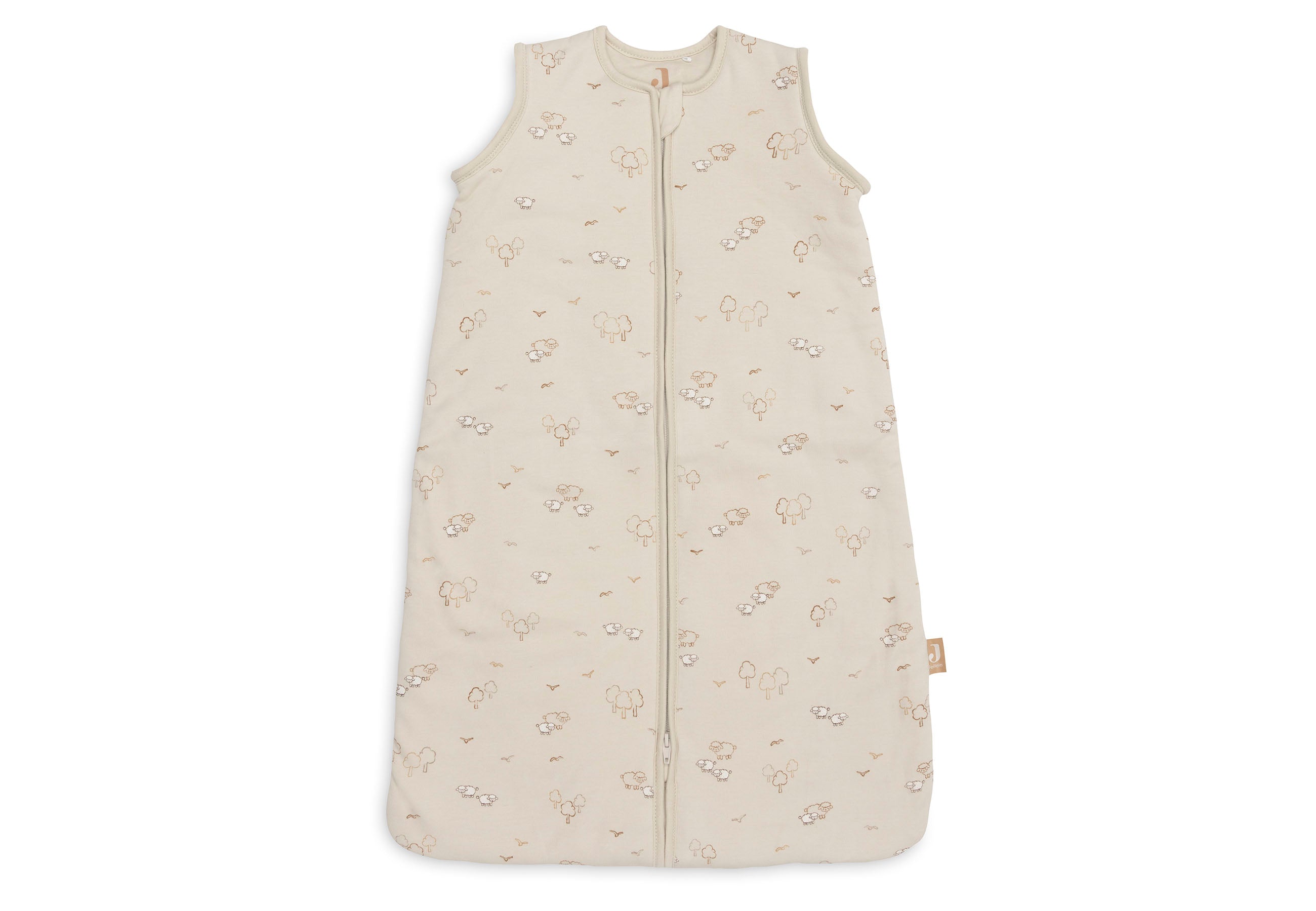 Jollein Slaapzak met afritsbare mouw 70 cm in de kleur Woolly, katoenen babyslaapzak met veilige rits van De Gele Flamingo