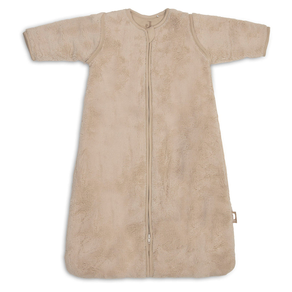 Jollein Slaapzak met afritsbare mouw 70 cm Fluffy in de kleur Sand, zachte babyslaapzak van De Gele Flamingo