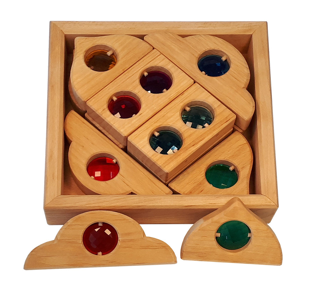 Bauspiel Natural Houten Venster Blokken Set | Fairytale 12 Stuks