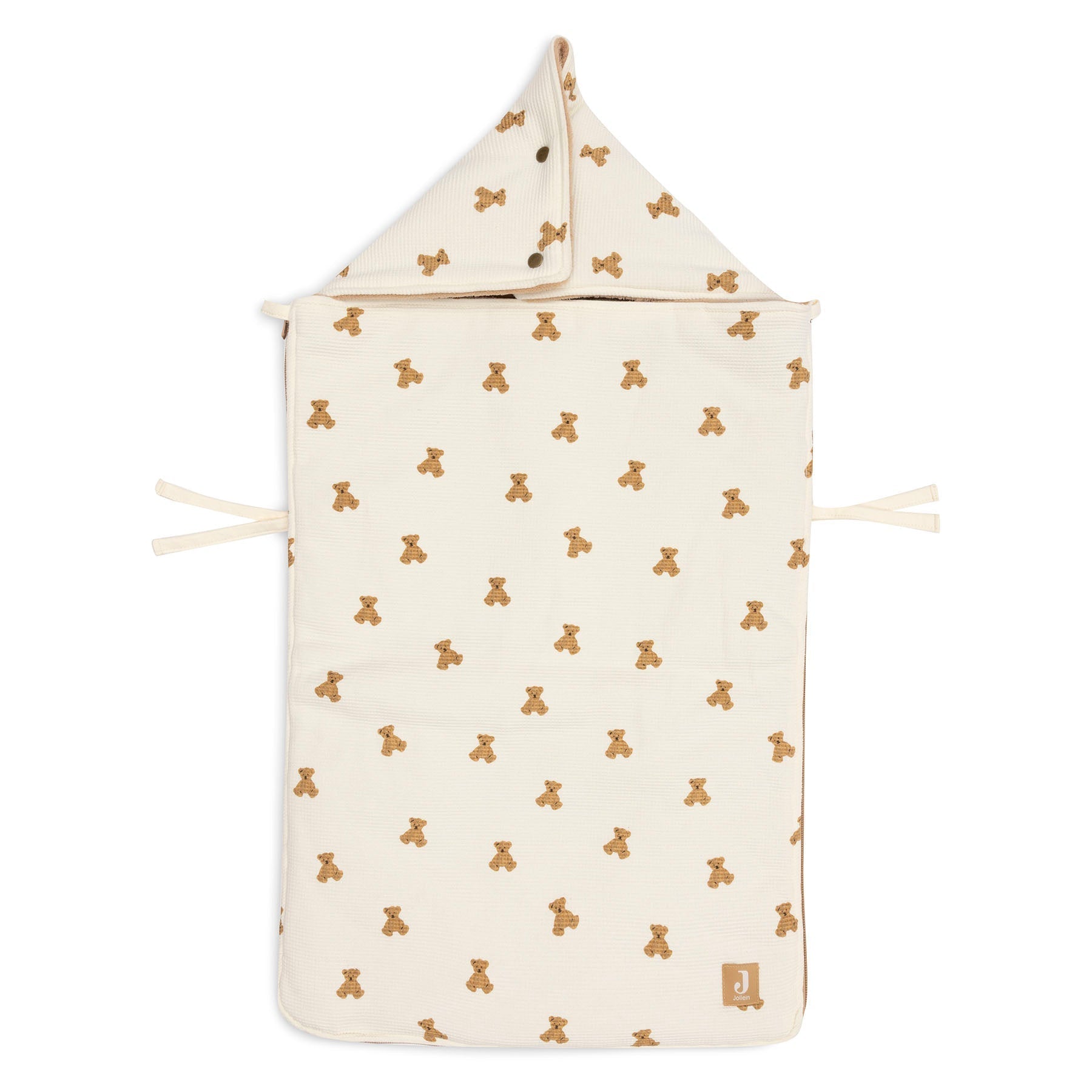 Jollein Voetenzak groep 0+ 3/5 punts gordel Mini Teddy Bear Waffle
