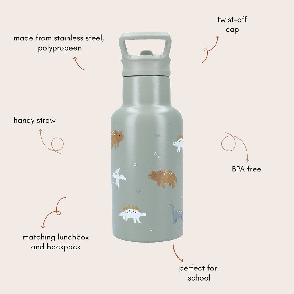 Kidzroom Thermische Drinkfles 350ml | Small Talk Dino