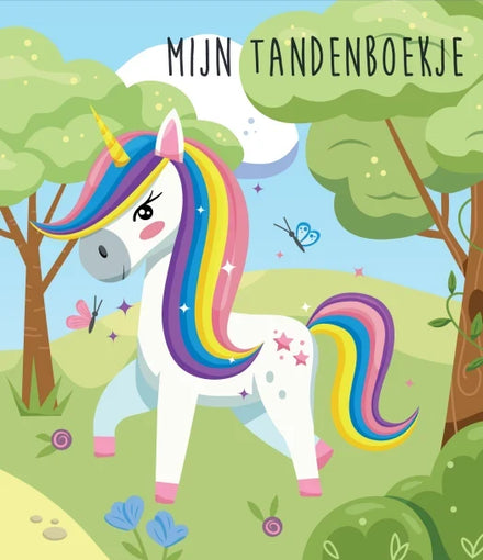 Tandenpret Tandenboekje Unicorn met glitterdetails en magnetische sluiting bij De Gele Flamingo