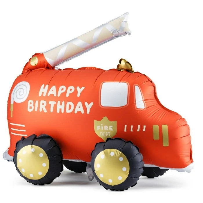 Party Deco Folie Ballon | Happy Birthday Brandweerwagen
