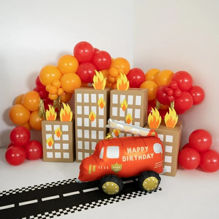 Party Deco Folie Ballon | Happy Birthday Brandweerwagen