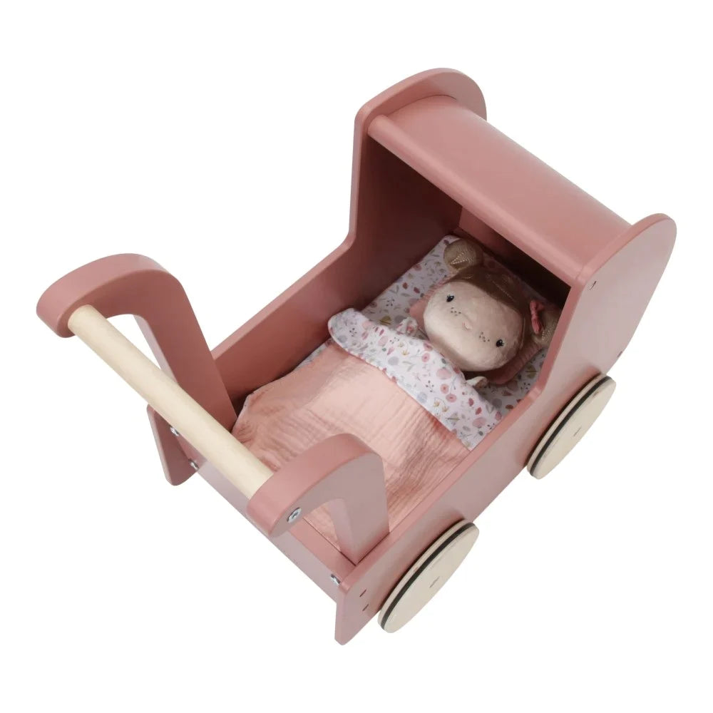 Little Dutch Poppenwagen Met Pop | Hout Roze