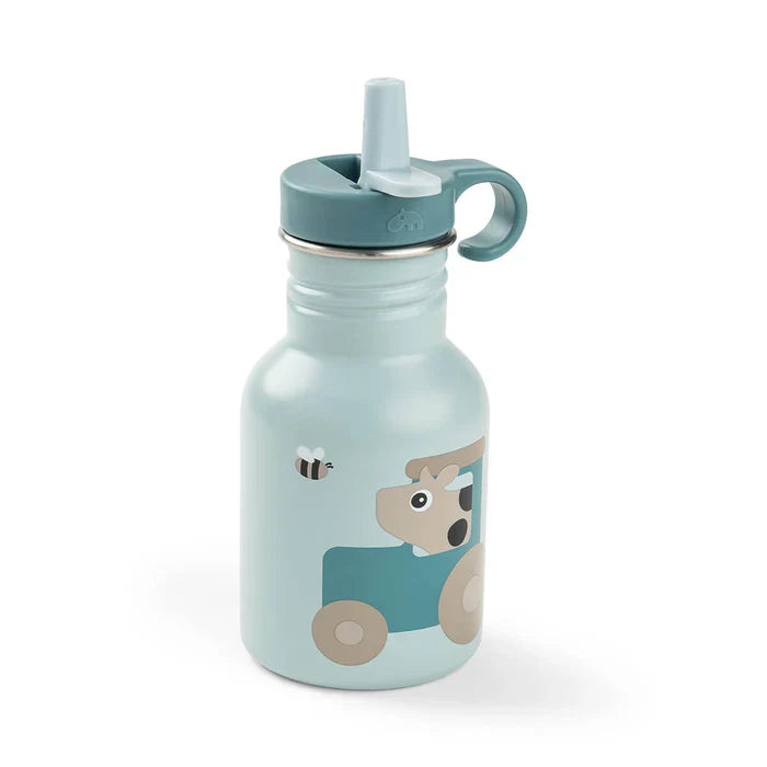 Done By Deer Drinkfles RVS 350ml | Tiny Farm Blue