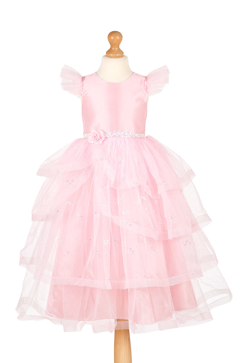 Souza Verkleedjurk Linda Roze, roze jurk vooraanzicht