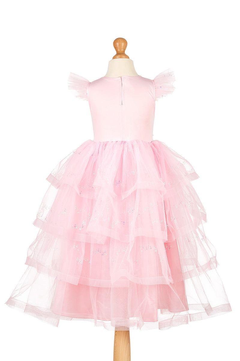 Souza Verkleedjurk Linda Roze, roze jurk vooraanzicht