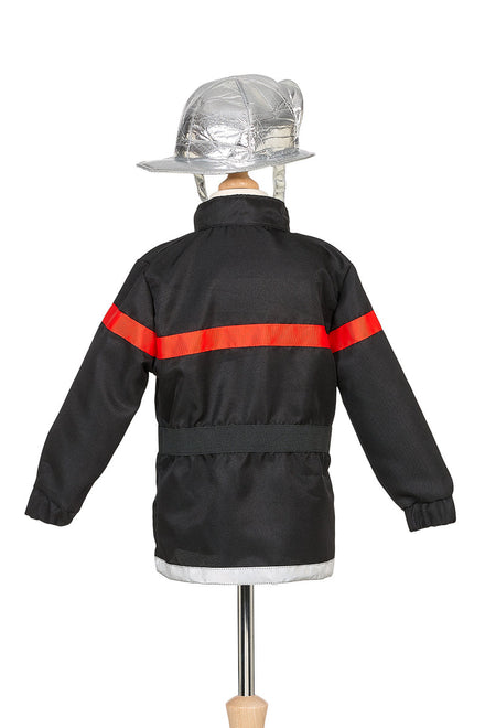 Souza Brandweerman Verkleedset Rood met Helm en Bijl, detailfoto van de brandweerjas