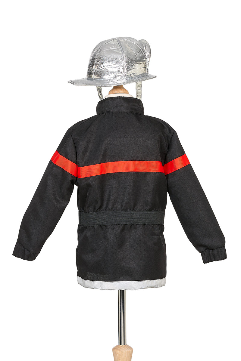 Souza Brandweerman Verkleedset Rood met Helm en Bijl, detailfoto van de brandweerjas