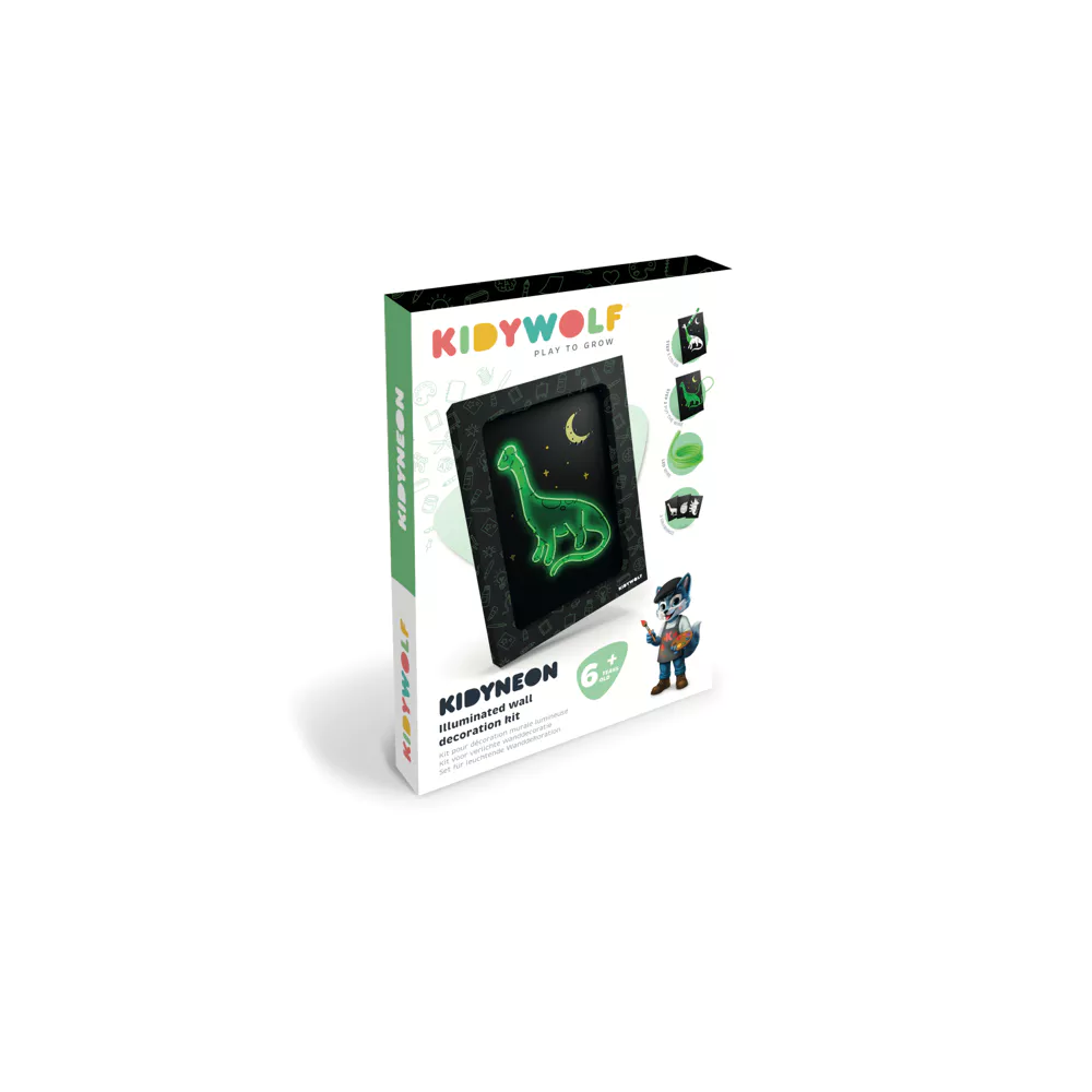 Kidywolf Light-Up Wall Art Craft Kit | Dino