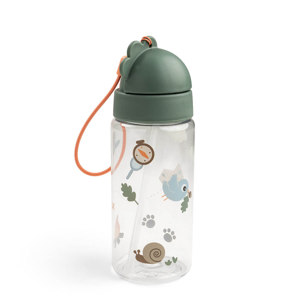 Drinkfles Tiny Trails Green van Done By Deer met het rietje omhoog