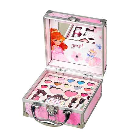 Souza Beautycase Make-up Koffertje met Spiegel, roze koffertje met spiegel en make-up