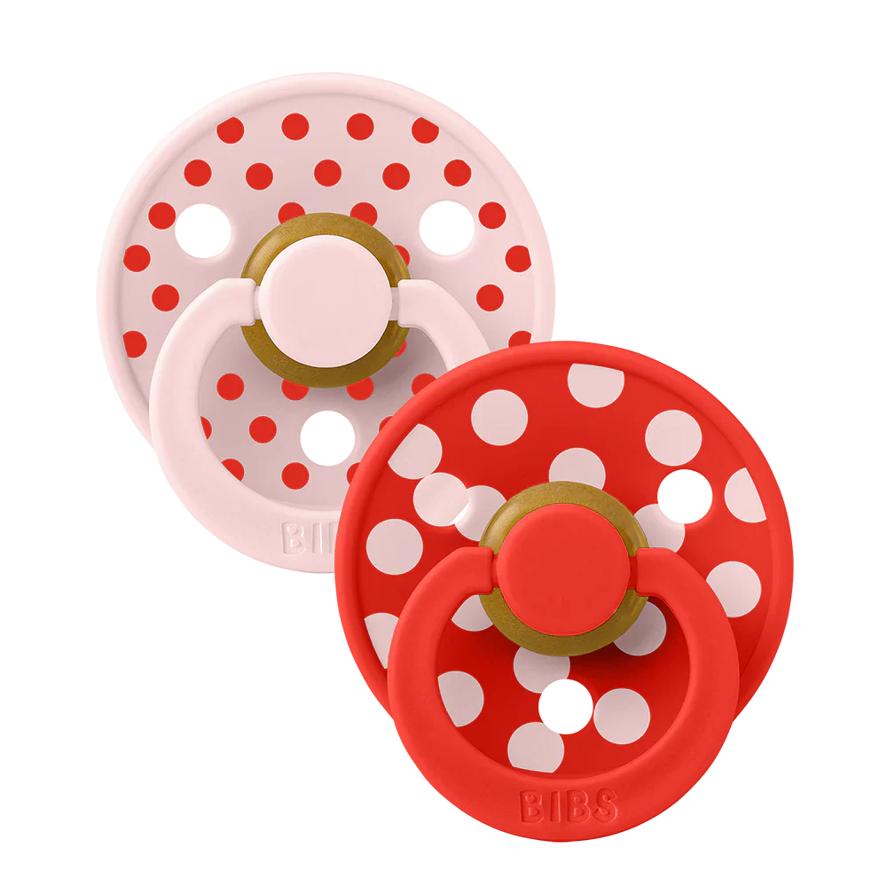 Bibs Fopspeen Size 2 Latex Anatomisch 2 pack | Blossom/Candy Apple
