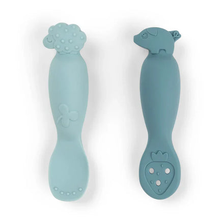 Done By Deer Learning Spoon Set | Tiny Farm Blue