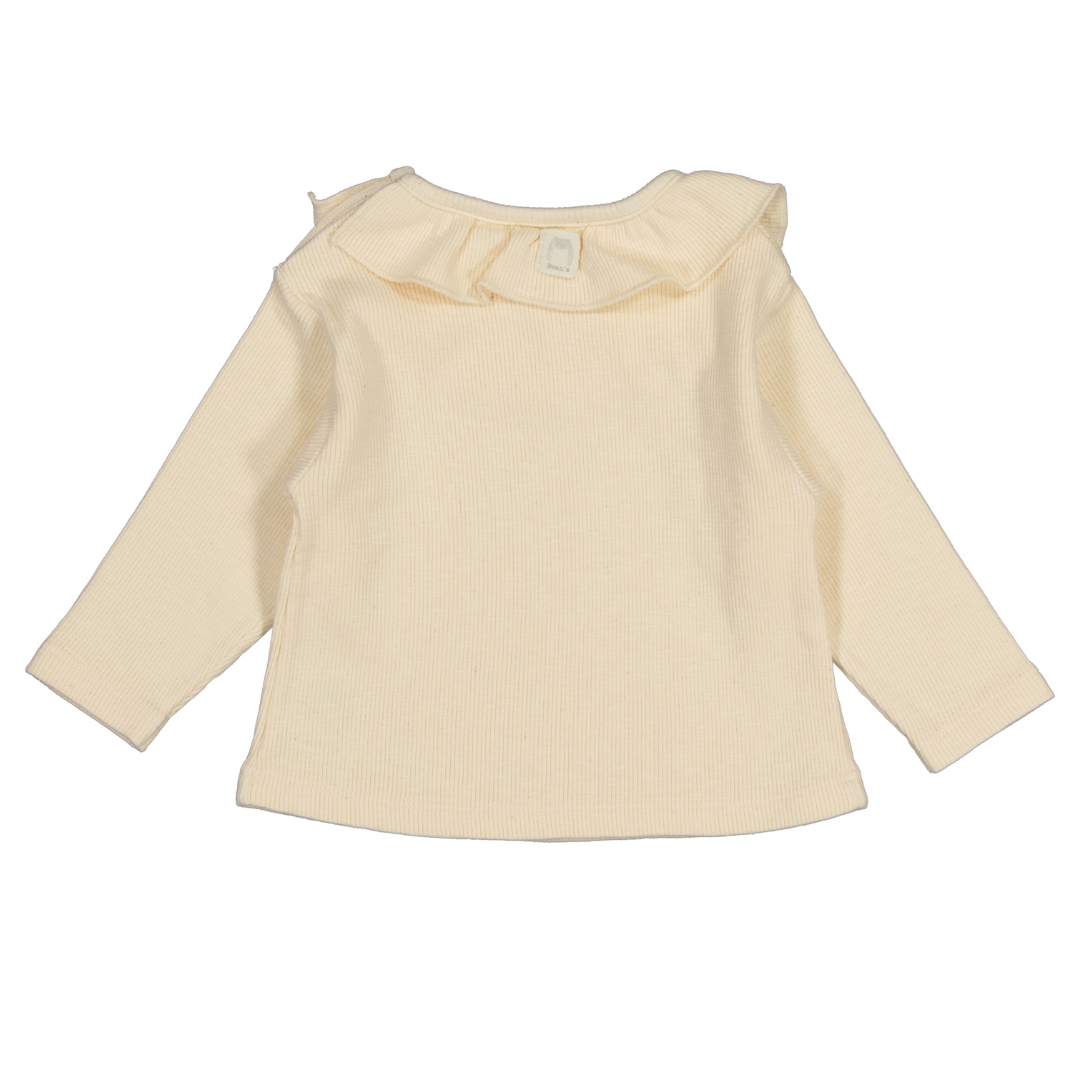 Bean's Lavender Rib T-shirt Met Mouwen | Ecru  *