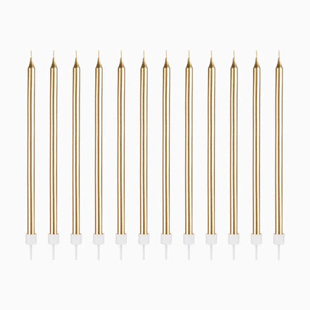 Oh Yeah Set 12 Lange Kaarsjes 14,5cm | Goud