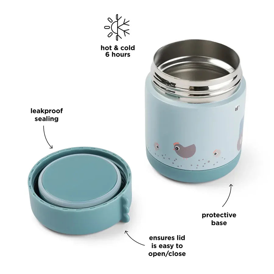 Done By Deer Thermische Food Jar 300ml | Tiny Farm Blue
