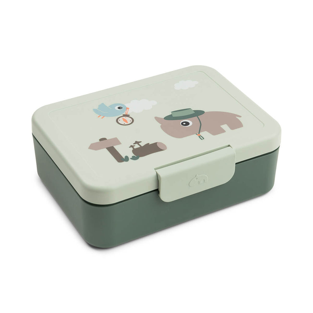 Done By Deer lunchdoos met verdeelvakje Tiny Trails Green