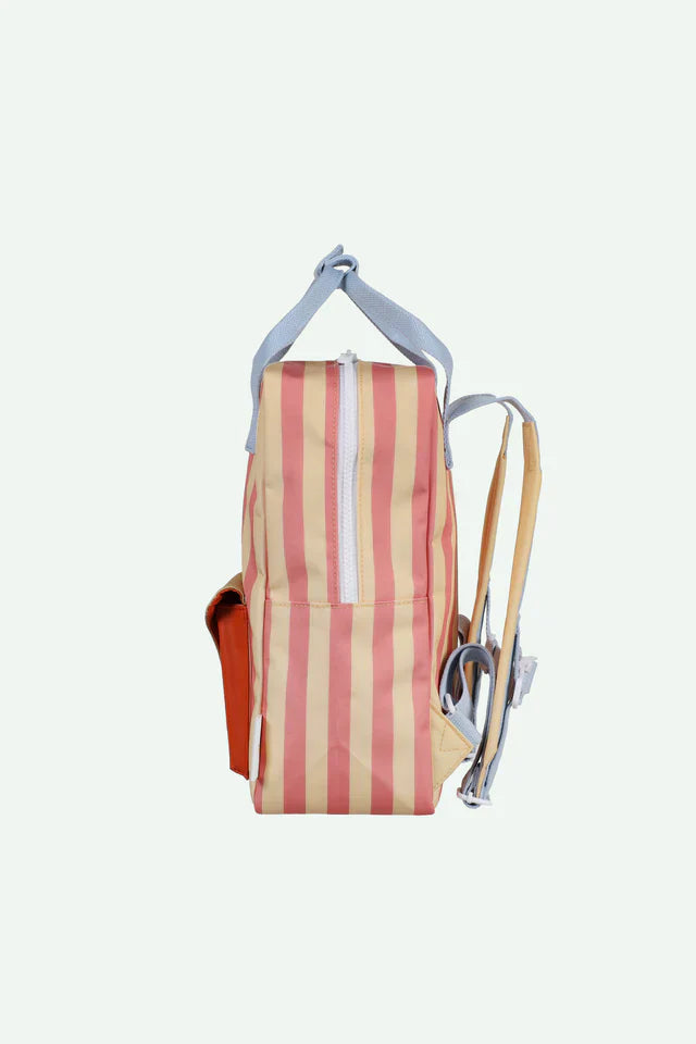 Sticky Lemon Rugzakje Medium | Envelope Stripes Coral Pink + Sandy Yellow