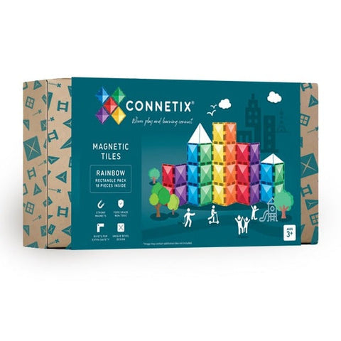 Connetix Tiles Rainbow Rectangle Pack EU | 18 Stuks*