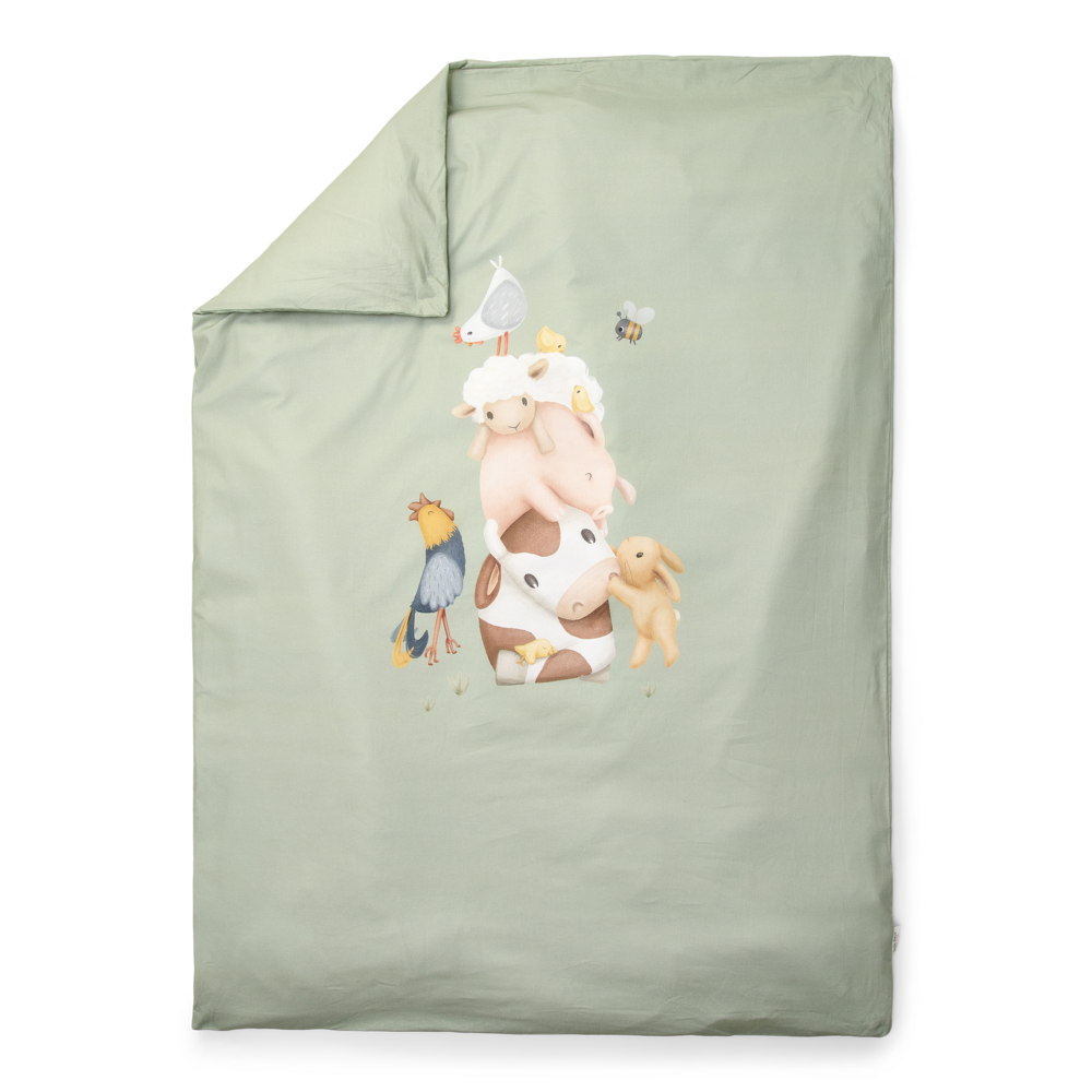 Little Dutch Dekbedovertrek Ledikant Little Farm 100x140 | Groen
