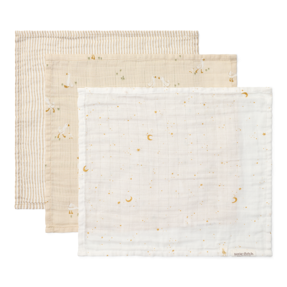 Little Dutch Swaddle Doek Hydrofiel Little Goose 120x120 | Beige