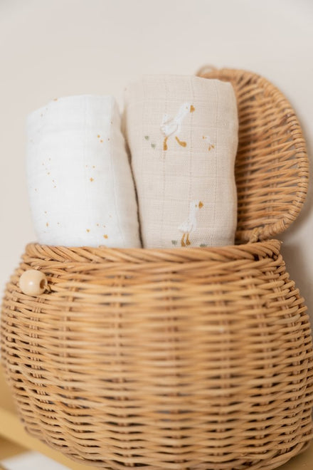 Little Dutch Swaddle Doeken Hydrofiel Little Goose 70x70 | Beige