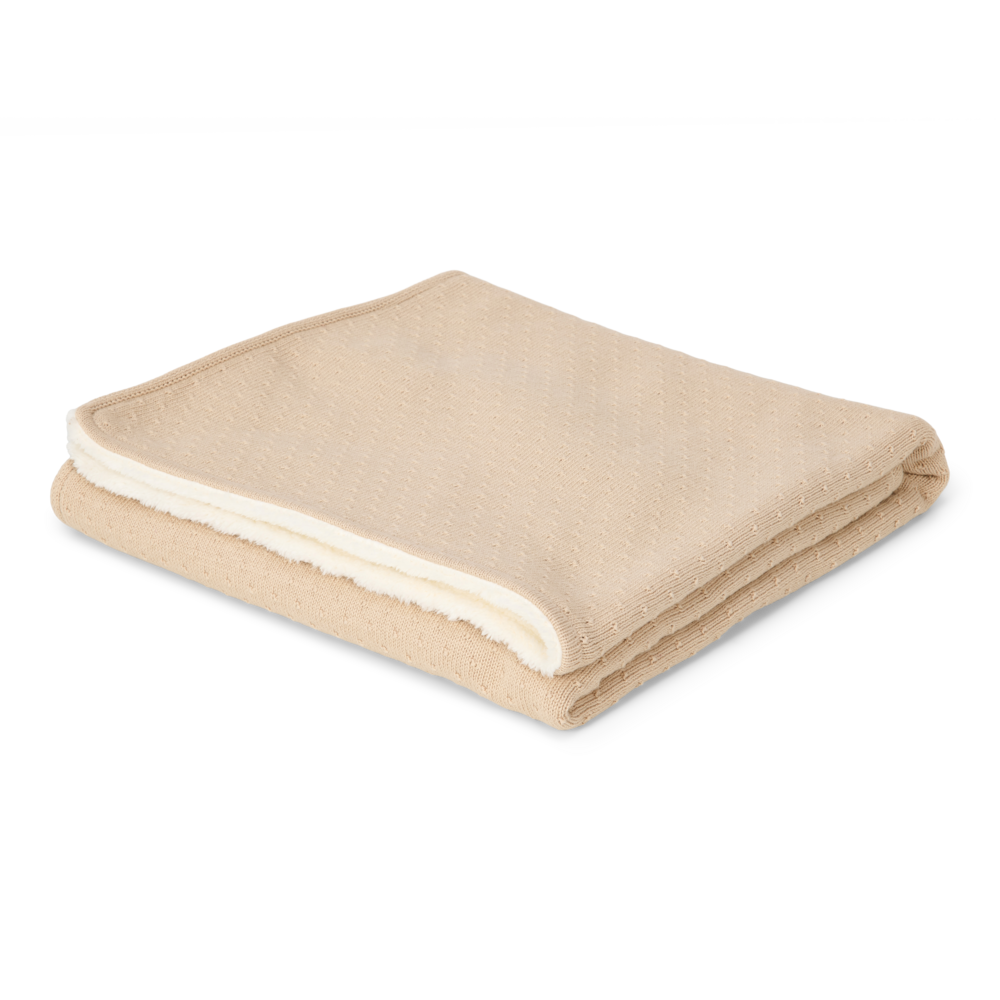 Little Dutch Wiegdeken Gebreid/Fleece 70x100 | Pure Soft Beige
