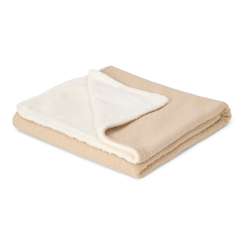 Little Dutch Wiegdeken Gebreid/Fleece 70x100 | Pure Soft Beige