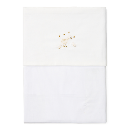 Little Dutch Wieglaken Geborduurd Little Goose 70x100 | Wit