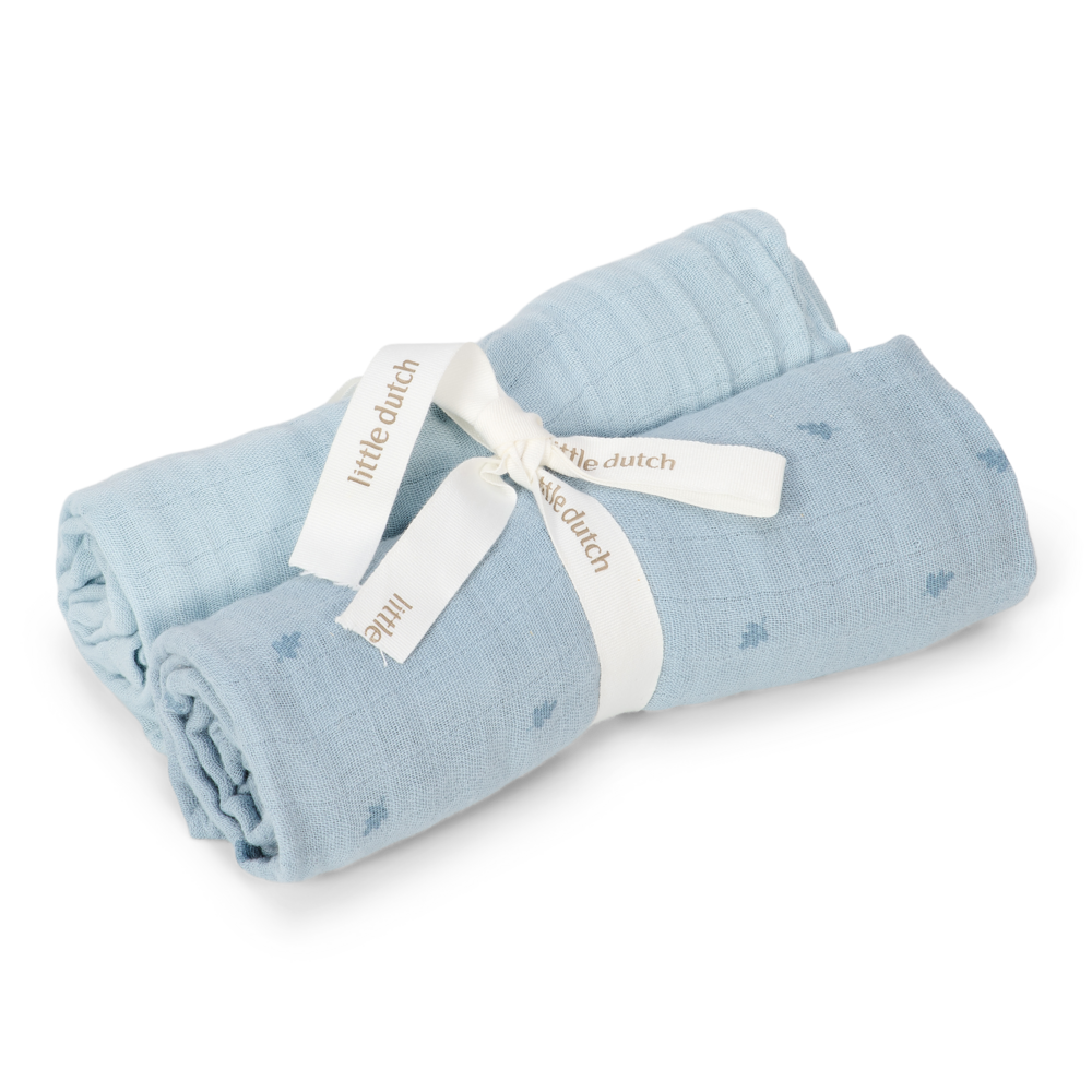 Little Dutch Swaddle Doeken Hydrofiel 70x70 | Pure Denim Blue