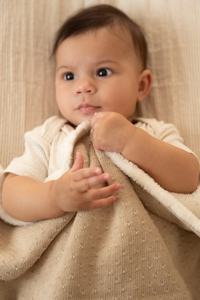 Little Dutch Wiegdeken Gebreid/Fleece 70x100 | Pure Soft Beige