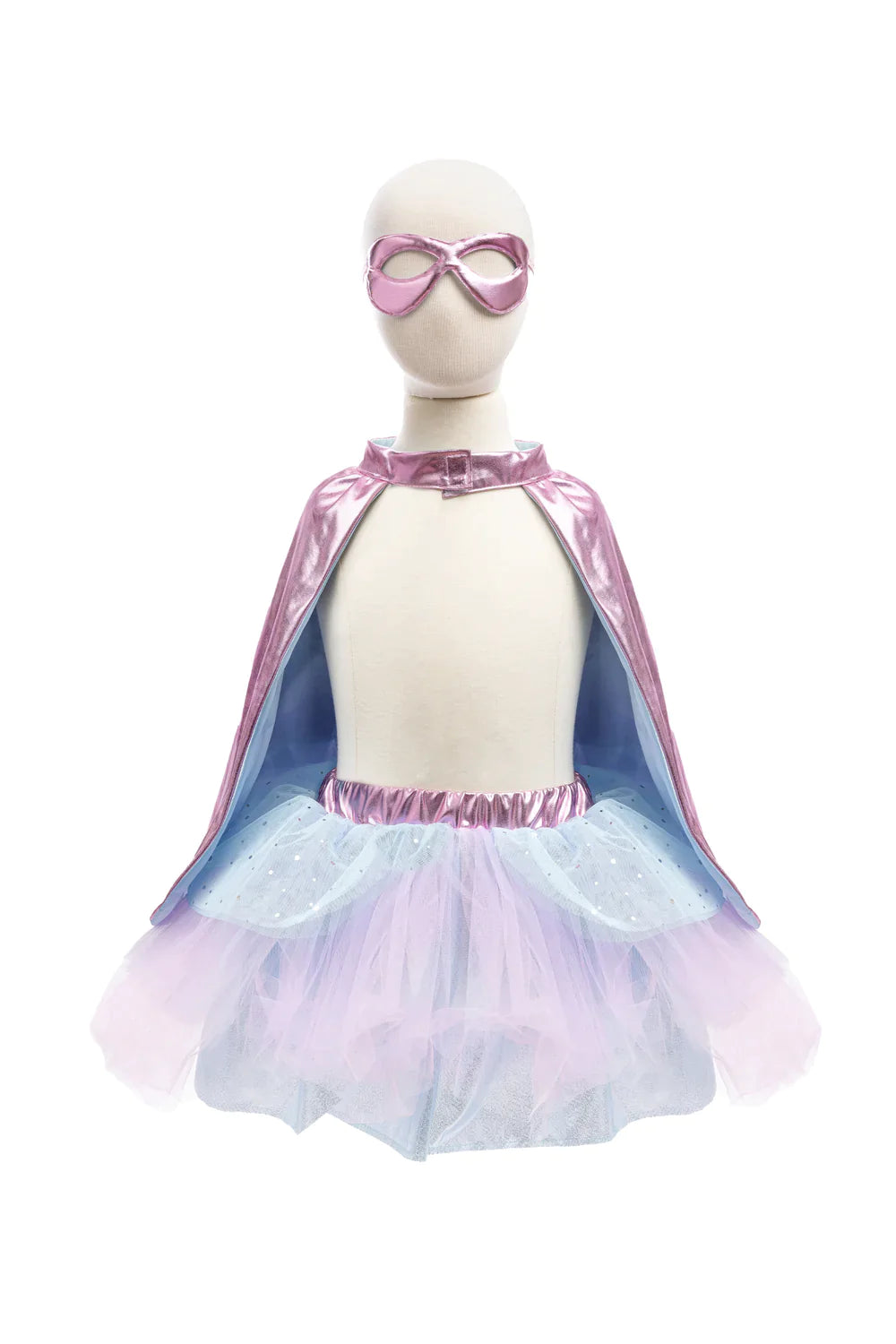 Great Pretenders Super-duper Tutu Cape & Masker Metallic Pink/Light Blue | 4-6Y