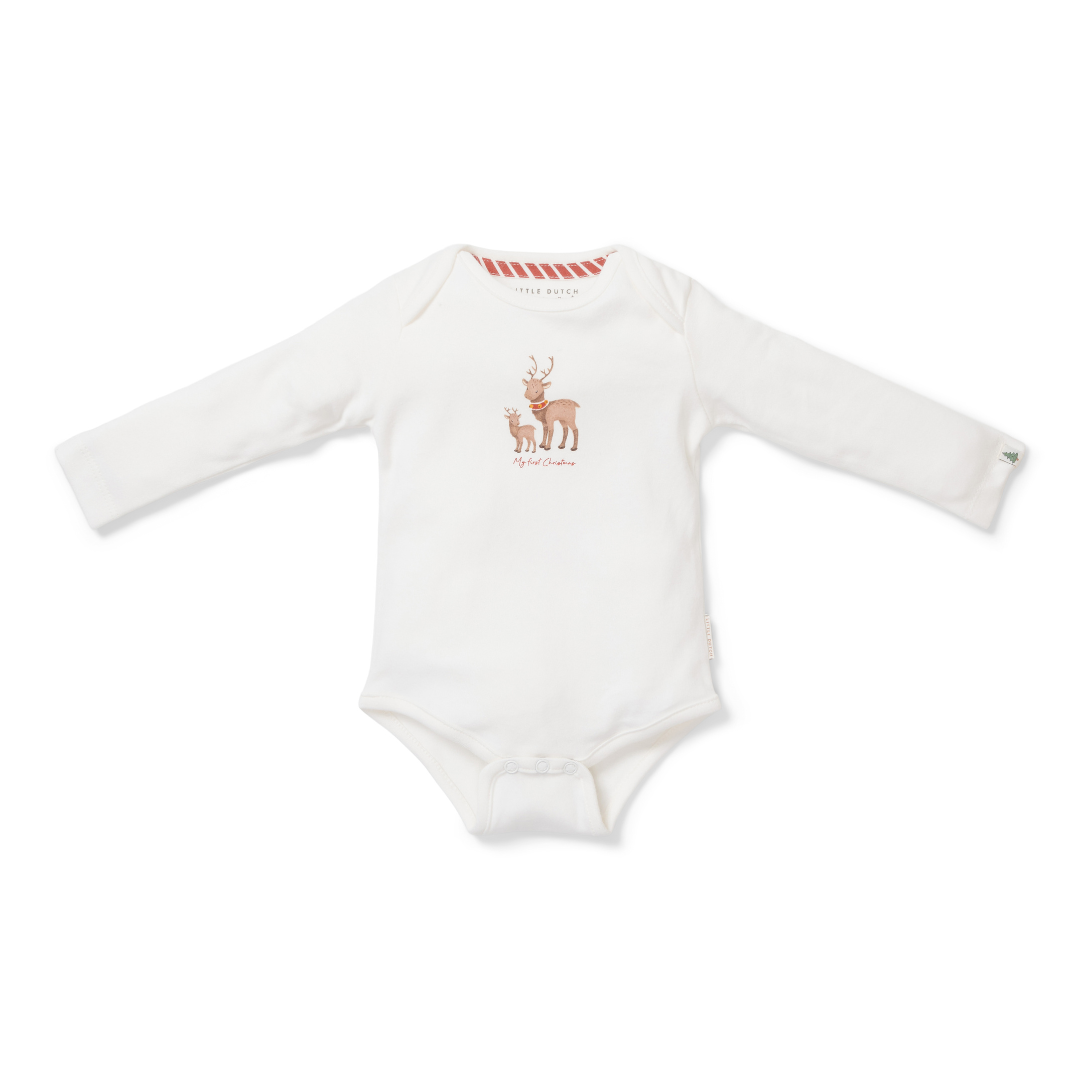 Little Dutch Bodysuit My First Christmas Lange Mouwen | Wit  *