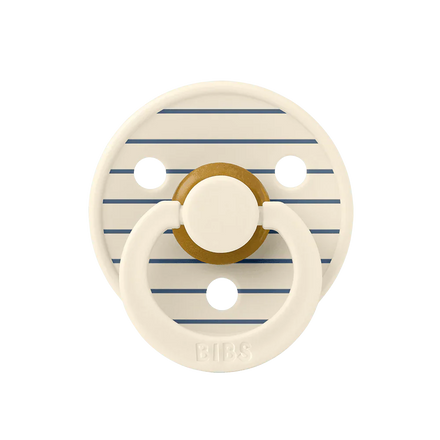 Bibs Fopspeen Size 1 Latex Anatomisch 2 pack | Ivory / Steel Blue Mix