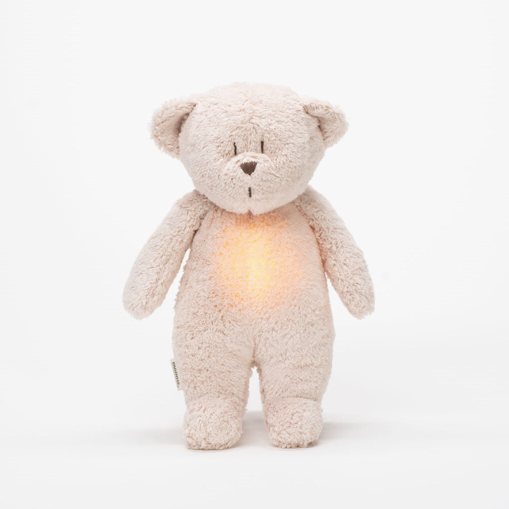 Moonie Knuffel Bear Hartslag en Licht | Rose Natur